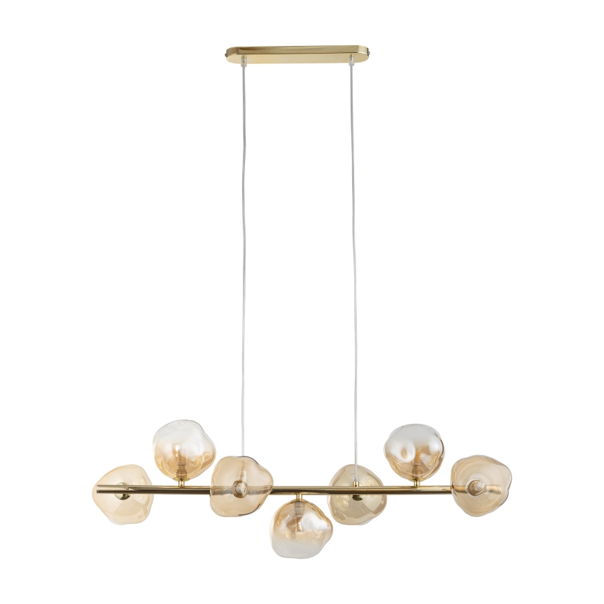 Brilagi - Riippuvalaisin vaijerilla VULCANO 7xG9/8W/230V kultainen/savunvärinen beige