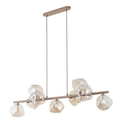 Brilagi - Riippuvalaisin vaijerilla VULCANO 9xG9/8W/230V beige/savunbeige