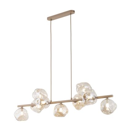 Brilagi - Riippuvalaisin vaijerilla VULCANO 9xG9/8W/230V beige/savunbeige