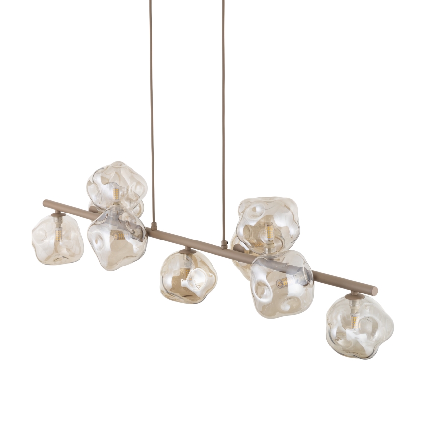 Brilagi - Riippuvalaisin vaijerilla VULCANO 9xG9/8W/230V beige/savunbeige