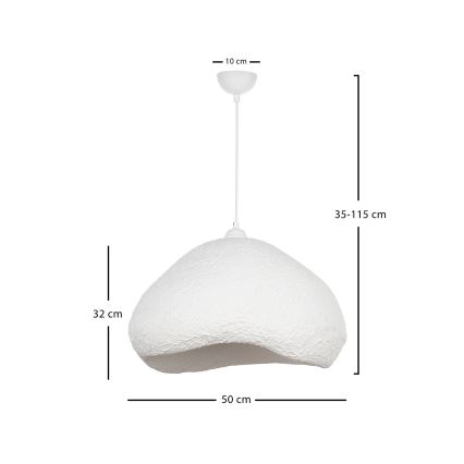 Brilagi - Riippuvalaisin vaijerilla WABI SABI 1xE27/40W/230V halkaisija 50 cm valkoinen