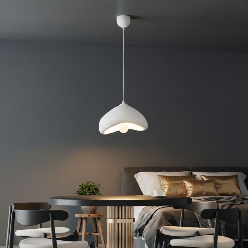 Brilagi - Riippuvalaisin vaijerilla WABI SABI 1xE27/40W/230V Ø 30 cm valkoinen