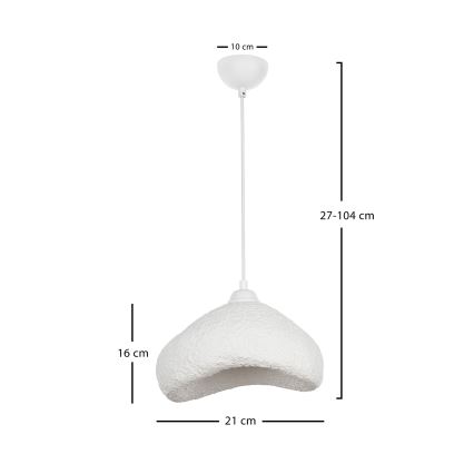 Brilagi - Riippuvalaisin vaijerilla WABI SABI 1xE27/40W/230V Ø 30 cm valkoinen
