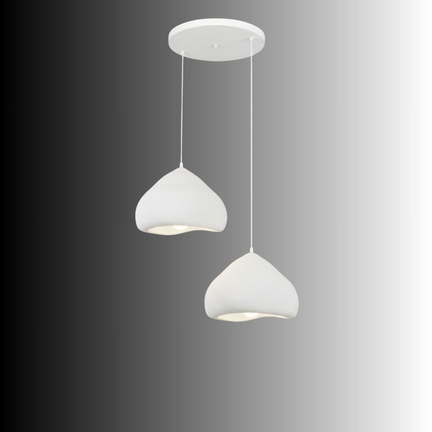 Brilagi - Riippuvalaisin vaijerilla WABI SABI 2xE27/40W/230V halkaisija 45 cm valkoinen