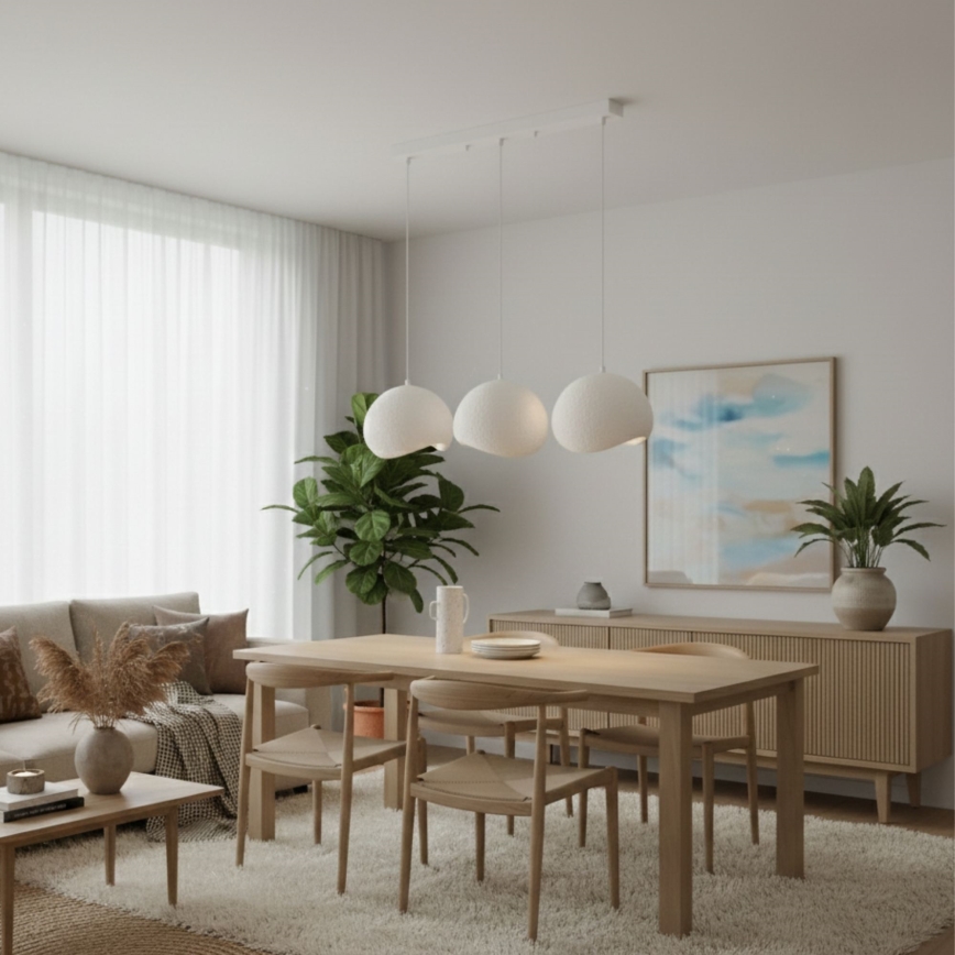 Brilagi - Riippuvalaisin vaijerilla WABI SABI 3xE27/40W/230V valkoinen