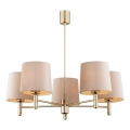 Brilagi - Riippuvalaisin varrella MONTE 5xE27/15W/230V beige/kultainen