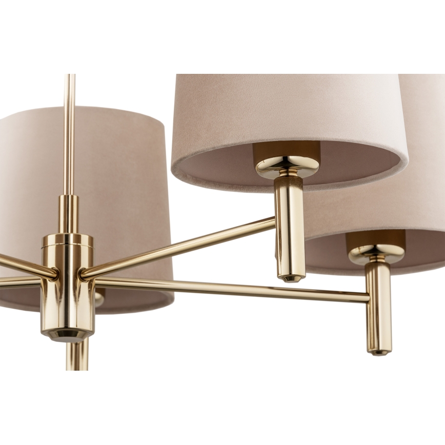 Brilagi - Riippuvalaisin varrella MONTE 5xE27/15W/230V beige/kultainen