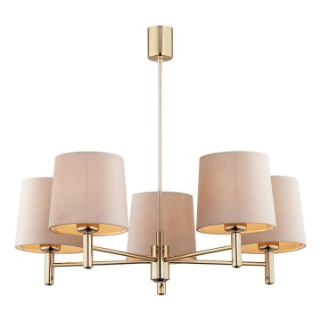 Brilagi - Riippuvalaisin varrella MONTE 5xE27/60W/230V beige/kultainen