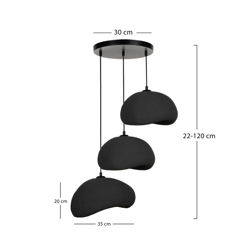 Brilagi - Riippuvalaisin WABI SABI 3xE27/40W/230V halkaisija 60 cm, musta