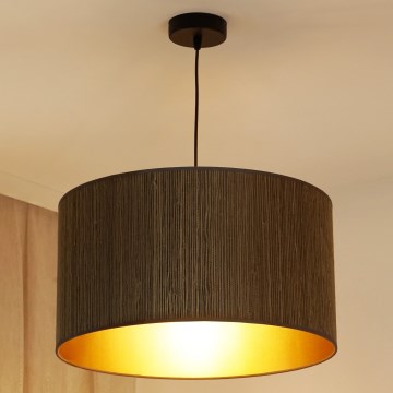 Brilagi - Ripustettava kattovalaisin BOSTON ROLLER 1xE27/15W/230V halkaisija 45 cm olki ruskea/kulta