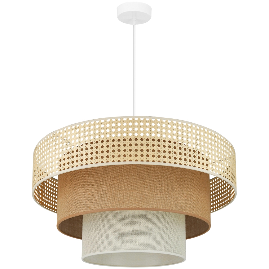 Brilagi - Ripustettava kattovalaisin CEDAR LUNETA 1xE27/15W/230V halkaisija 60 cm rottinki/ruskea/kerma