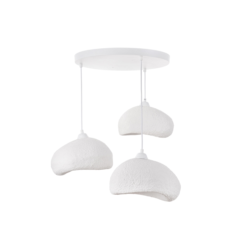 Brilagi - Ripustettava kattovalaisin köydellä WABI SABI 3xE27/40W/230V Ø 60 cm valkoinen