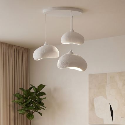 Brilagi - Ripustettava kattovalaisin köydellä WABI SABI 3xE27/40W/230V Ø 60 cm valkoinen