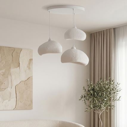 Brilagi - Ripustettava kattovalaisin köydellä WABI SABI 3xE27/40W/230V Ø 60 cm valkoinen