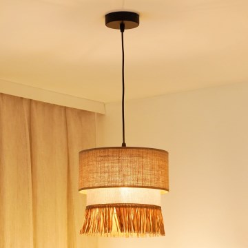 Brilagi - Ripustettava kattovalaisin WINNETOU BOHO 1xE27/15W/230V Ø 25 cm ruskea/kerma