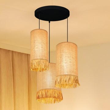 Brilagi - Ripustettava kattovalaisin WINNETOU TUBES 3xE27/15W/230V ruskea/musta