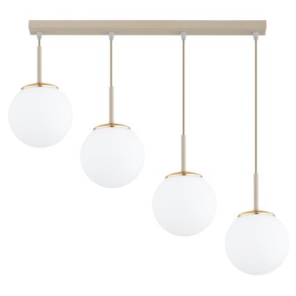 Brilagi - Ripustettava vaijerivalaisin MILO 4xE27/60W/230V beige/kultainen