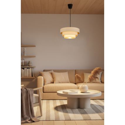 Brilagi - Ripustettava valaisin johdolla LUNETA 1xE27/60W/230V halkaisija 40 cm kermanvärinen/kultainen