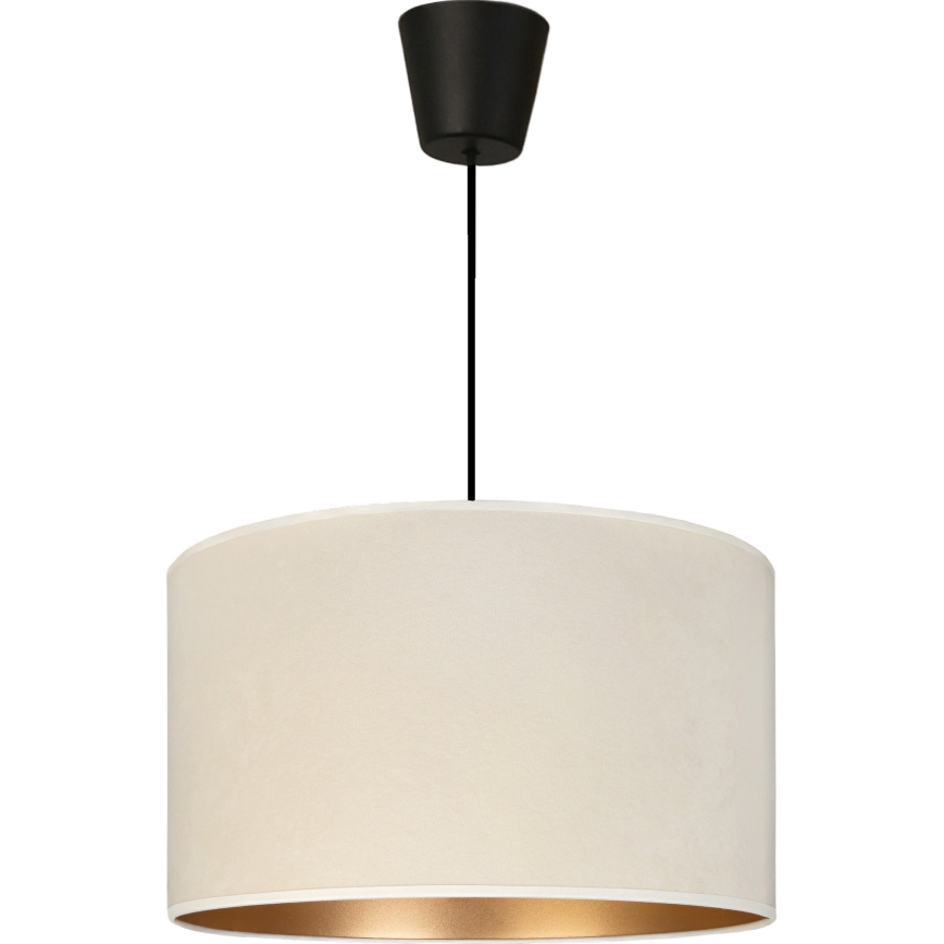 Brilagi - Ripustettava valaisin vaijerilla VELVET 1xE27/60W/230V Ø 40 cm kerma/kulta