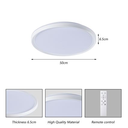 Brilagi - RIVO himmennettävä LED-kattovalaisin LED/72W/230V 3000-6000K valkoinen halkaisija 50 cm + kaukosäädin