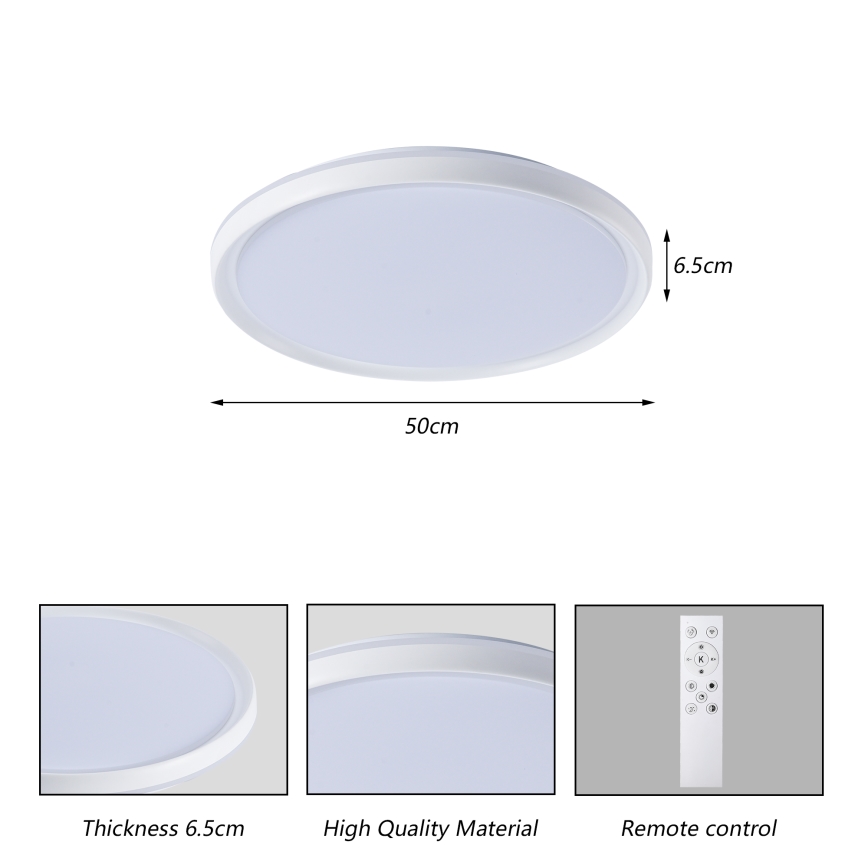 Brilagi - RIVO himmennettävä LED-kattovalaisin LED/72W/230V 3000-6000K valkoinen halkaisija 50 cm + kaukosäädin