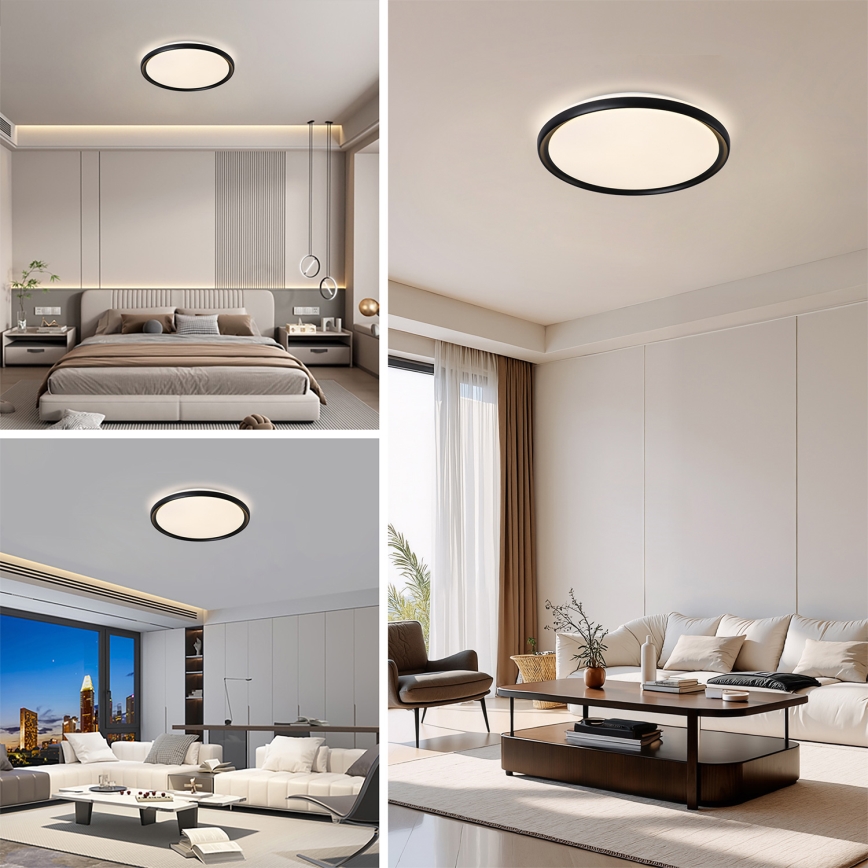 Brilagi - Himmennettävä LED-kattovalaisin RIVO LED/72W/230V 3000-6000K musta halkaisija 50 cm + kaukosäädin