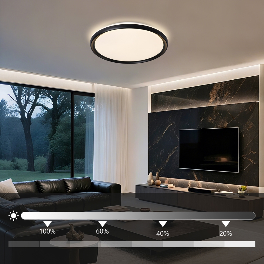 Brilagi - Himmennettävä LED-kattovalaisin RIVO LED/72W/230V 3000-6000K musta halkaisija 50 cm + kaukosäädin