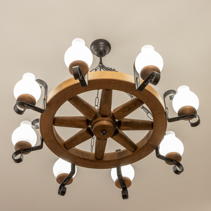 Brilagi - ROATA kattokruunu ketjulla 8xE14/40W/230V Ø 70 cm pyökki