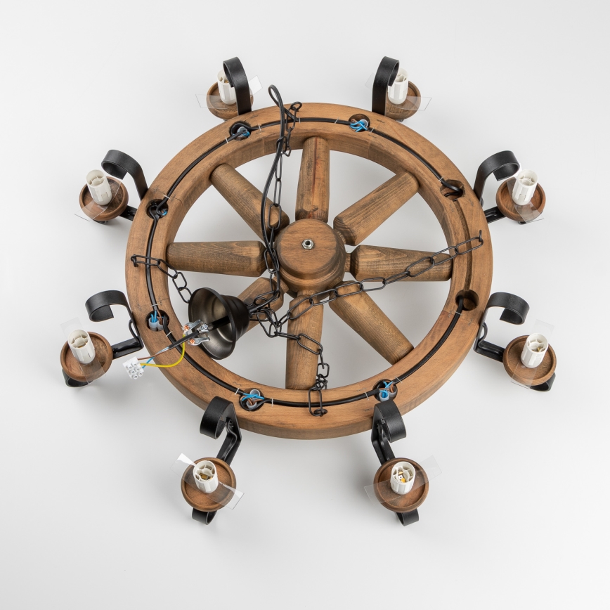 Brilagi - ROATA kattokruunu ketjulla 8xE14/40W/230V Ø 70 cm pyökki