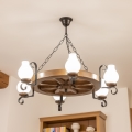 Brilagi - ROATA-riippuvalaisin ketjulla, 6 x E14 (max 40 W), 230 V, Ø 70 cm, pyökki/pähkinä
