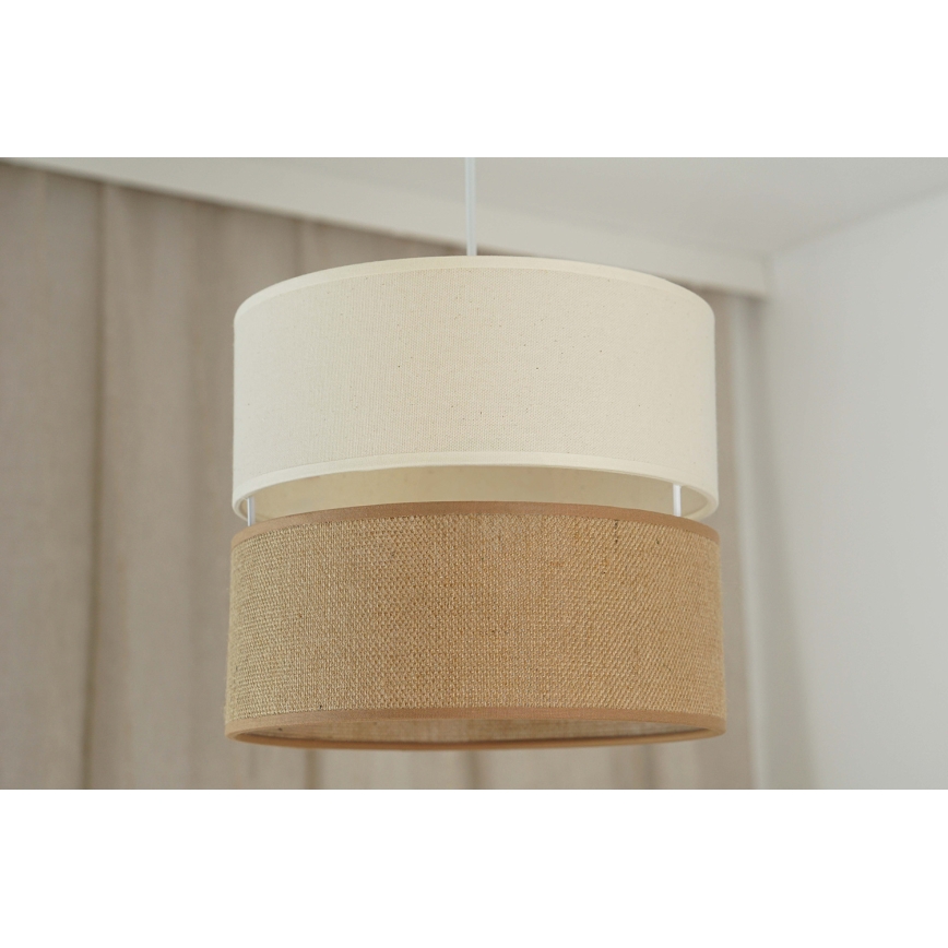Brilagi - Kattovalaisin köydellä ROYAL YUTE 1xE27/15W/230V halkaisija 25 cm beige/kerma