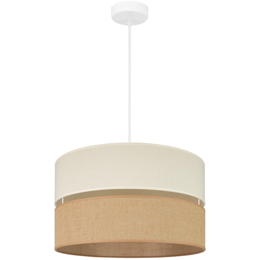 Brilagi - Kattovalaisin köydellä ROYAL YUTE 1xE27/15W/230V halkaisija 40 cm beige/kerma