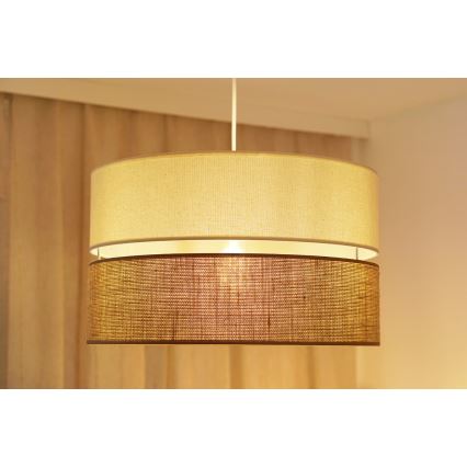 Brilagi - Kattovalaisin köydellä ROYAL YUTE 1xE27/15W/230V halkaisija 40 cm beige/kerma