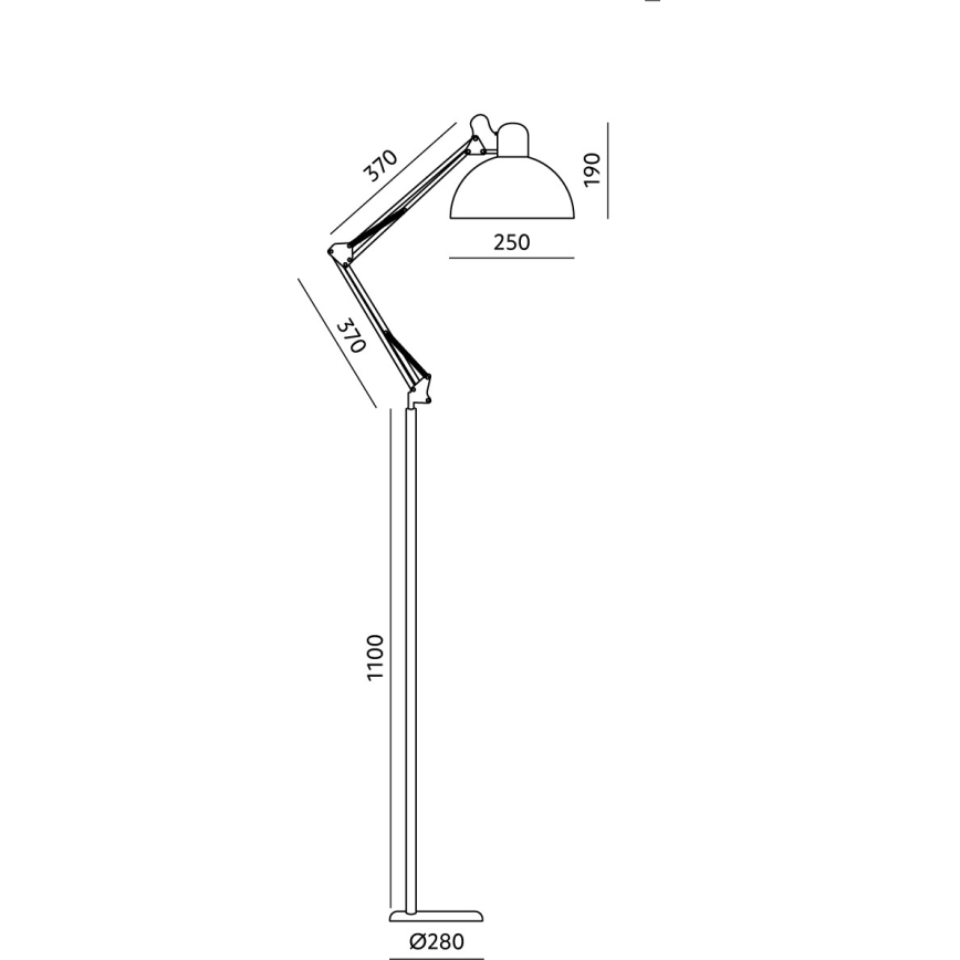 BRILAGI - Säädettävä lattiavalaisin TASKER 1xE27/60W/230V 157 cm musta