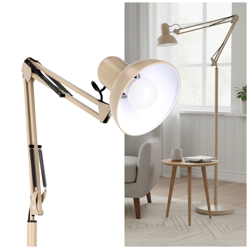 BRILAGI - Säädettävä lattiavalaisin TASKER 1xE27/60W/230V 184 cm beige
