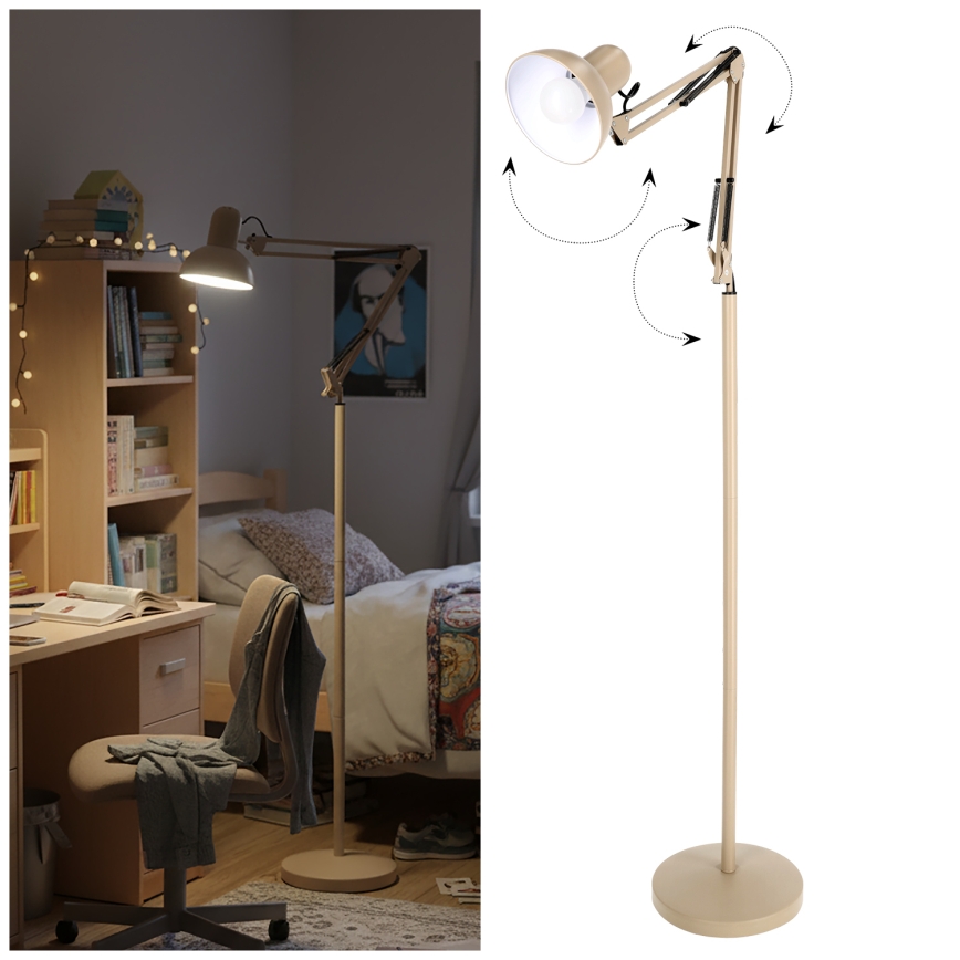 BRILAGI - Säädettävä lattiavalaisin TASKER 1xE27/60W/230V 184 cm beige