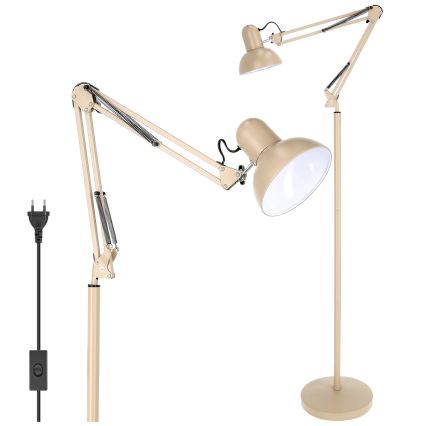 BRILAGI - Säädettävä lattiavalaisin TASKER 1xE27/60W/230V 184 cm beige