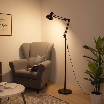 BRILAGI - Säädettävä lattiavalaisin TASKER 1xE27/60W/230V 184 cm musta