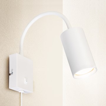 Brilagi - Säädettävä seinävalaisin kytkimellä SELE 1xGU10/30W/230V valkoinen