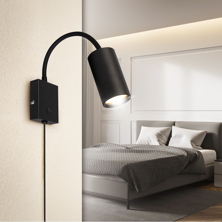 BRILAGI - SELE säädettävä seinävalaisin kytkimellä 1xGU10/30W/230V musta