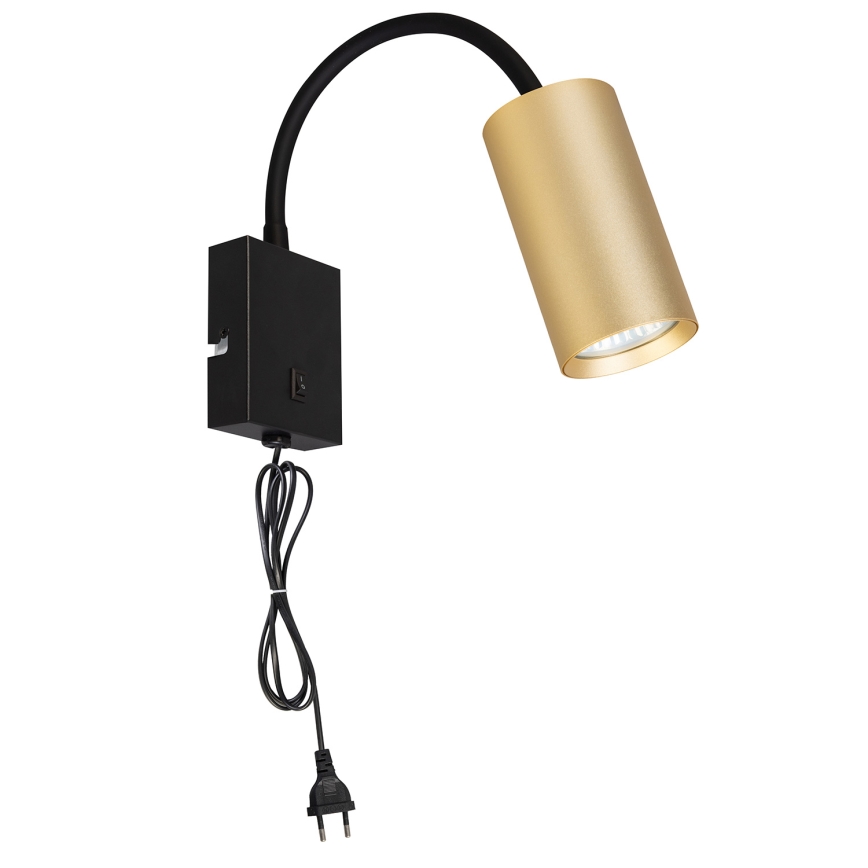 BRILAGI - Säädettävä seinävalaisin virtakytkimellä SELE 1xGU10/30W/230V musta/kulta
