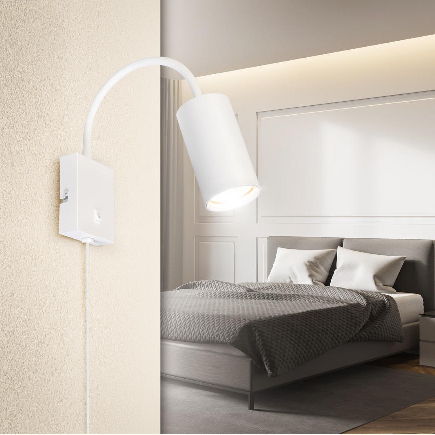 BRILAGI - Säädettävä seinävalaisin kytkimellä SELE 1xGU10/30W/230V valkoinen