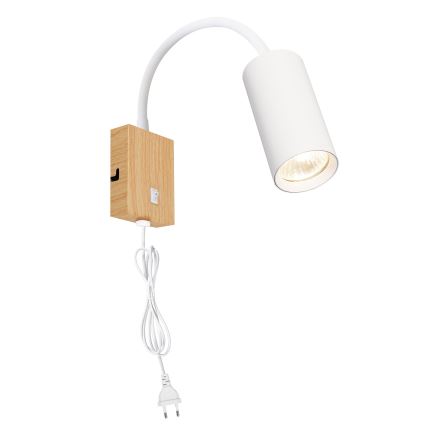 Brilagi - Säädettävä seinävalaisin SELE 1xGU10/30W/230V valkoinen/tammi-dekori