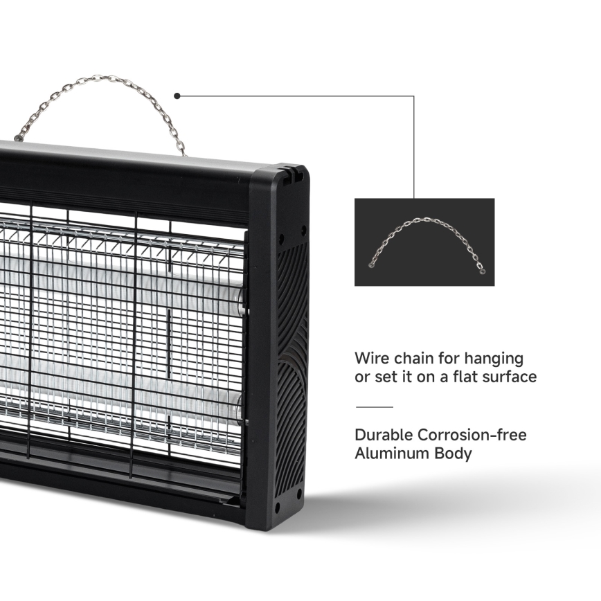 Brilagi - Sähköinen hyönteisansa 2xUV/18W/230V 100 m2 musta