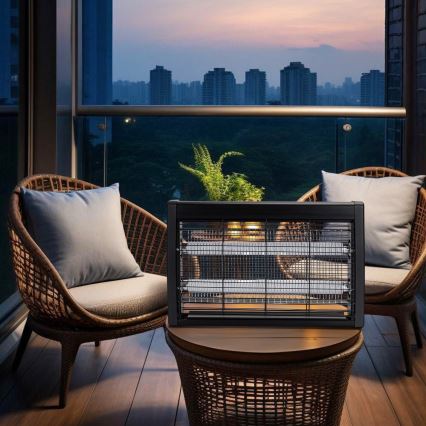 Brilagi - Sähköinen hyönteisansa 2×UV/10W/230V 60 m² musta