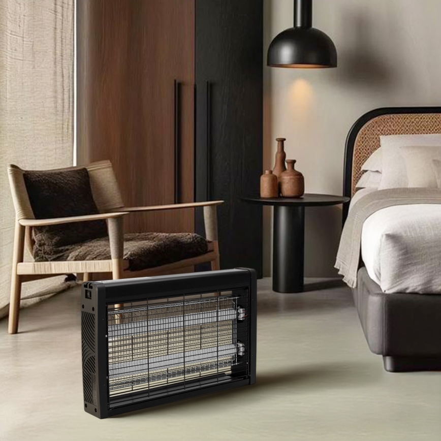 Brilagi - Sähköinen hyönteisansa 2×UV/10W/230V 60 m² musta