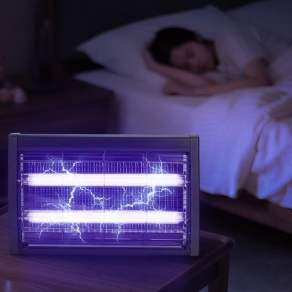 Brilagi - Sähköinen hyönteisansa 2×UV/10W/230V 60 m² musta