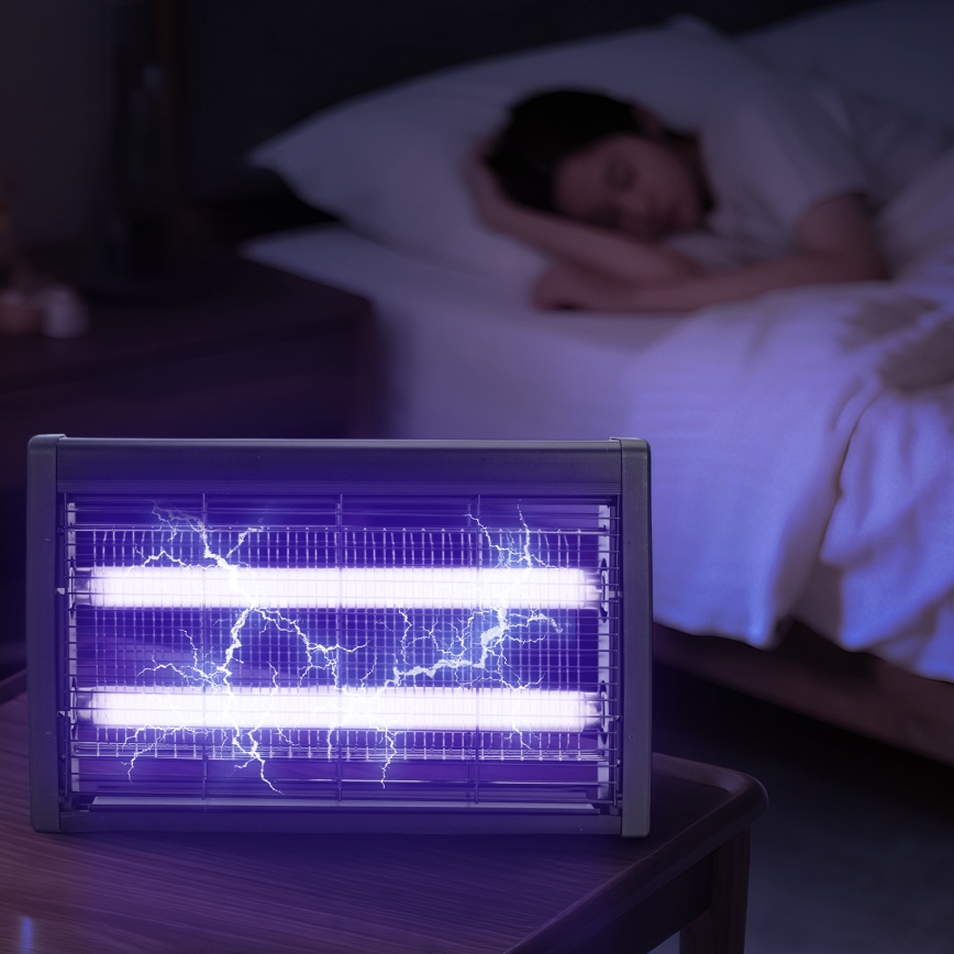 Brilagi - Sähköinen hyönteisansa 2×UV/10W/230V 60 m² musta