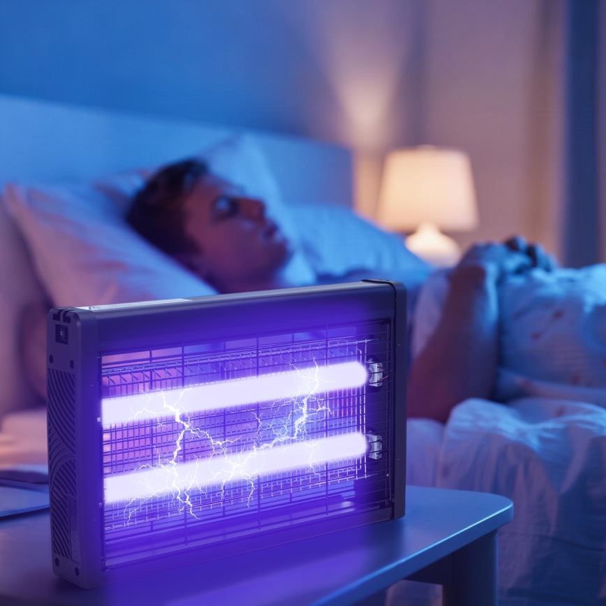 Brilagi - Sähköinen hyönteisansa 2×UV/10W/230V 60 m² musta