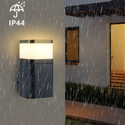 Brilagi - ulkoseinävalaisin SCHUKO-pistorasialla PILLAR 1xG9/11W/230V IP44, antrasiitti